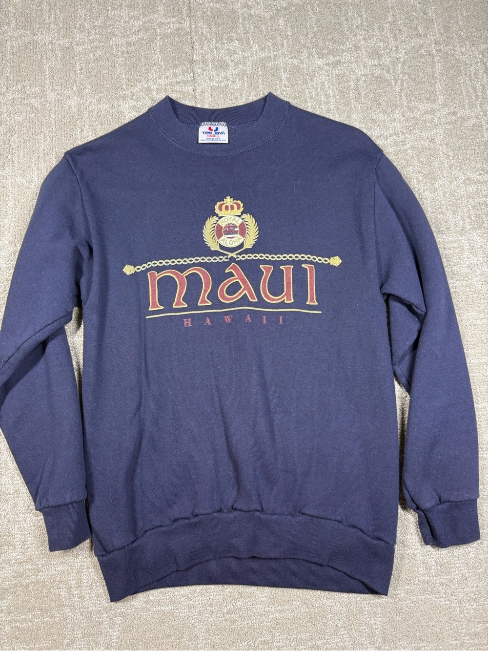 Vintage Maui Hawaii Royal Aloha Crewneck Long Sleeve Y2K Sweatshirt Size  Small